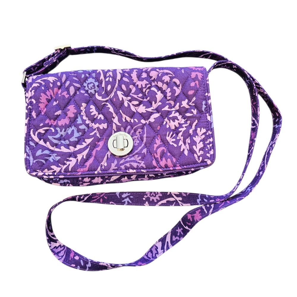 Vera Bradley Turnlock Crossbody Shoulder Bag in Paisley Amethyst - NWOT